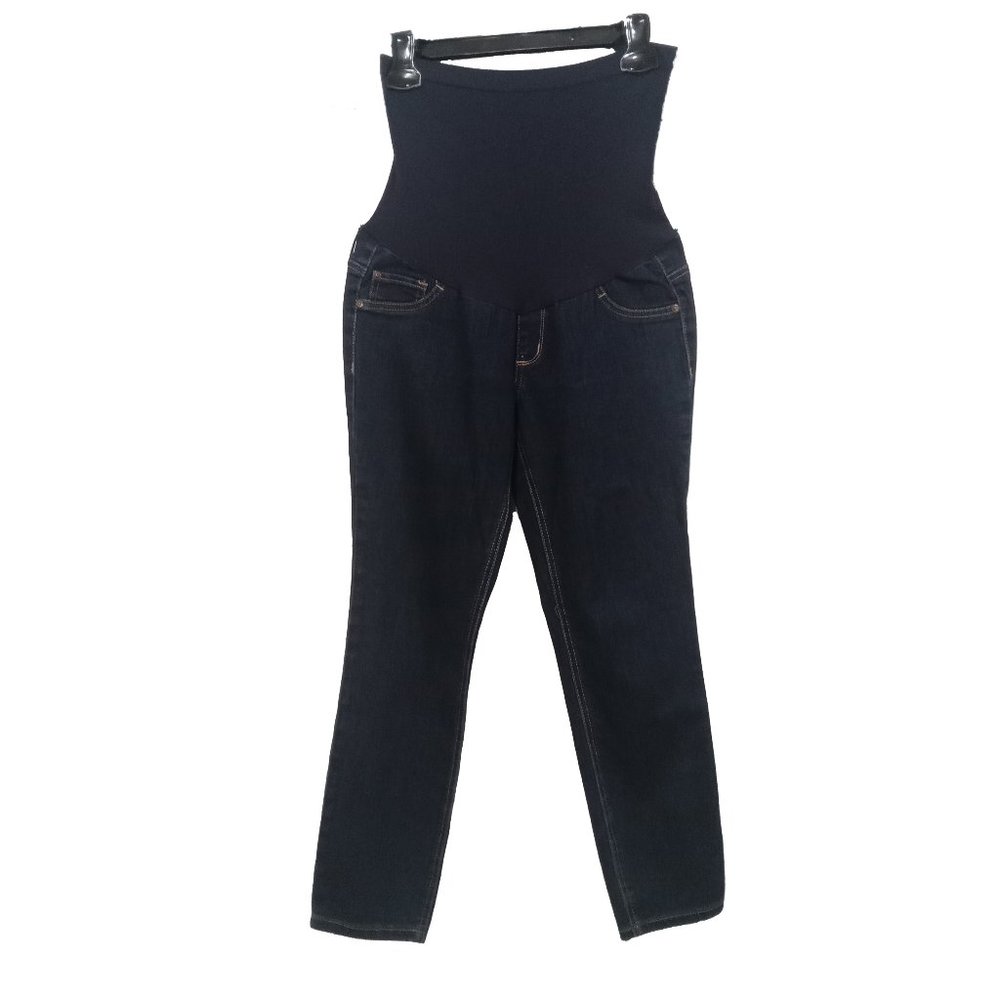 Indigo Blue Maternity Dark Wash Secret Fit Belly Straight Leg Jeans Size PM